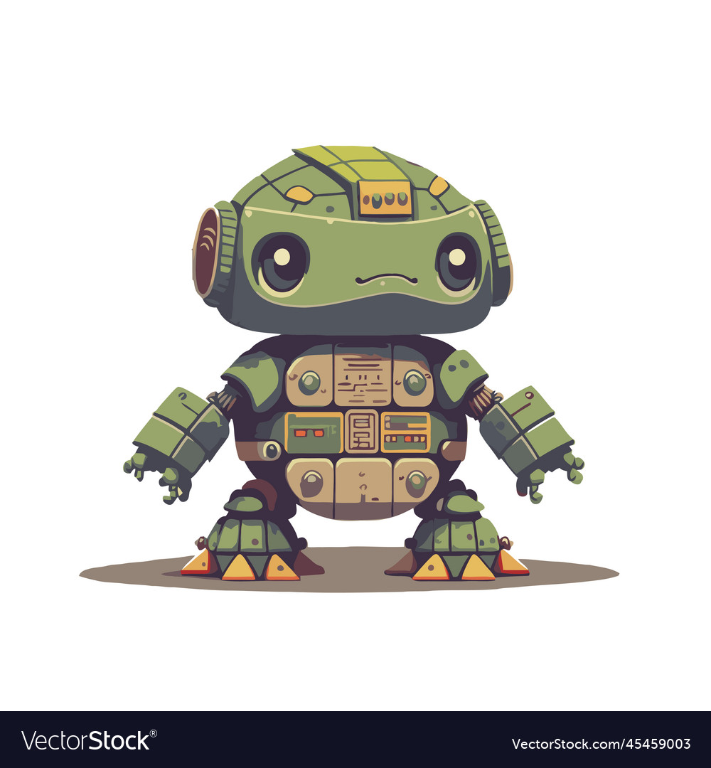 Robot turtle machine character design template vector image Robot turtle machine character design template