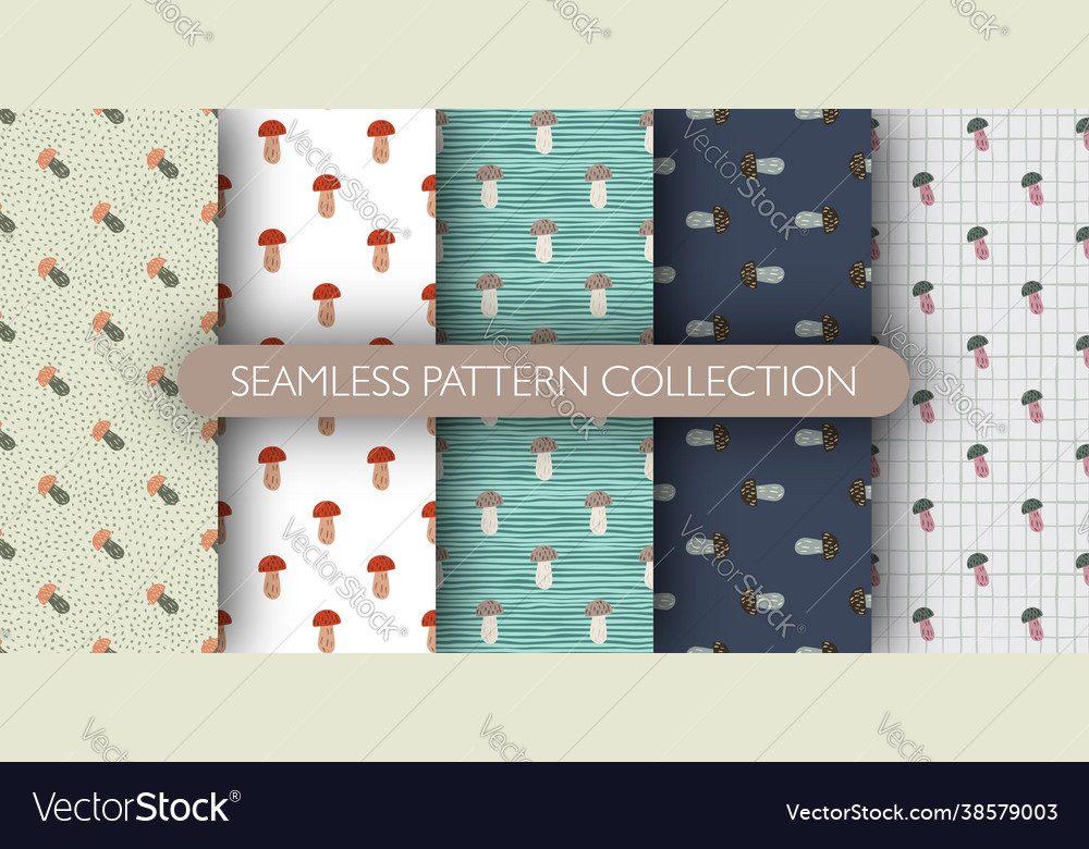 Set forest seamless pattern