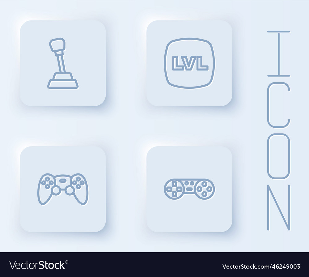 Set line gear shifter level game controller vector image Set line gear shifter level game controller