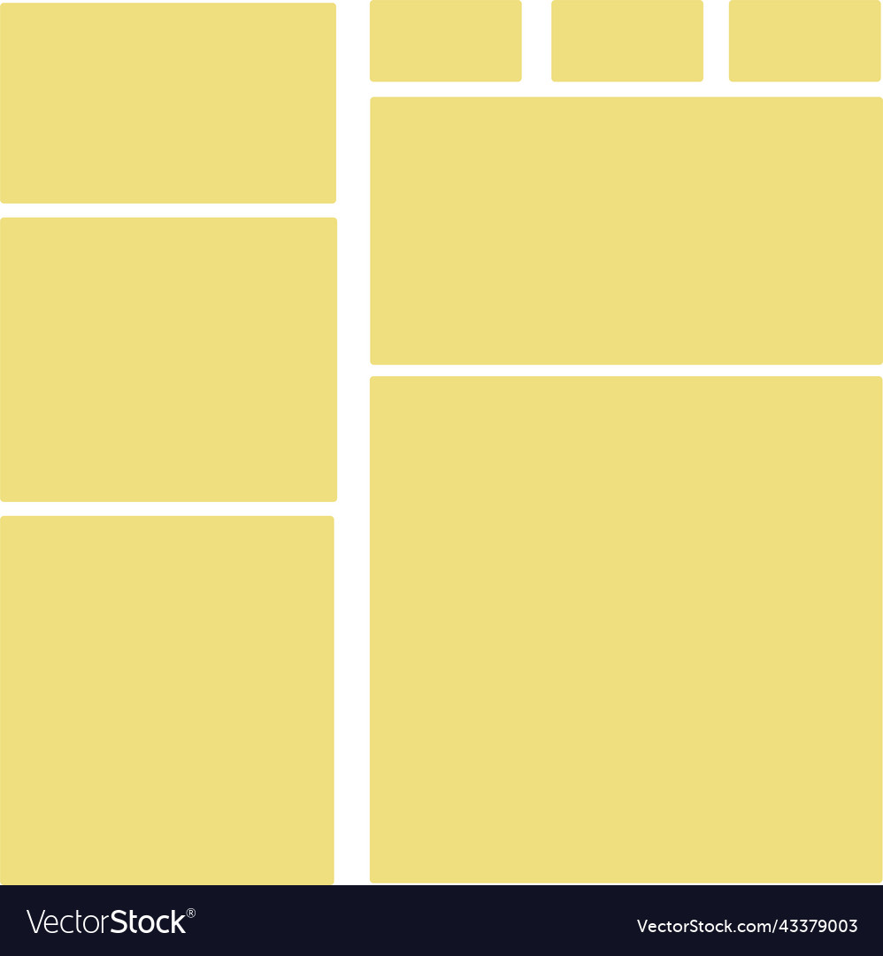 Set of yellow rectangular