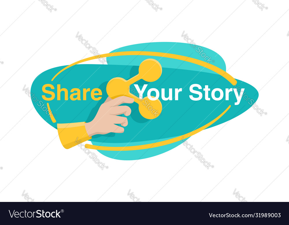 Share Your Story Motivation Banner Template Vector Image