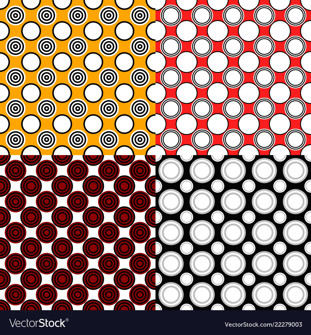 Simple seamless circle pattern background sets vector image Simple seamless circle pattern background sets