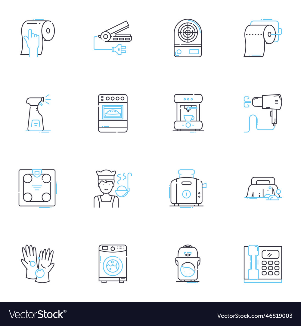 Table design linear icons set minimalist modern vector image Table design linear icons set minimalist modern
