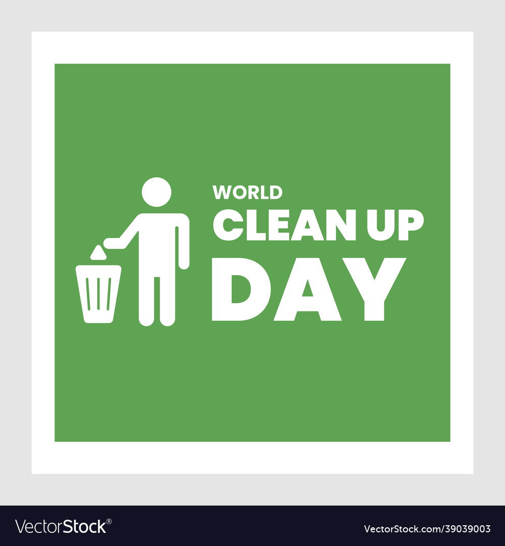 World clean up day cute typography for social Vector Image