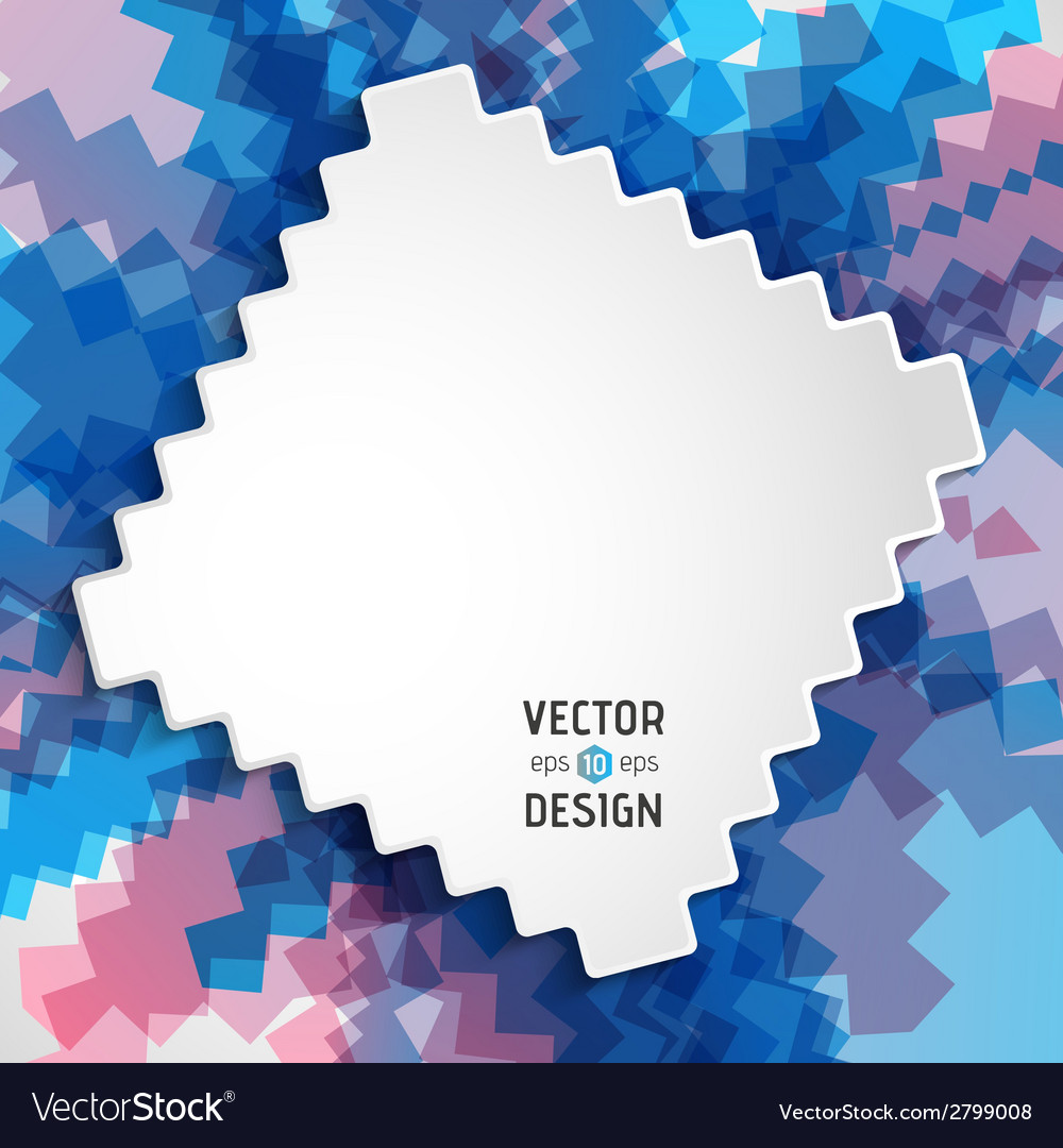 Abstract white text design box on zigzag line