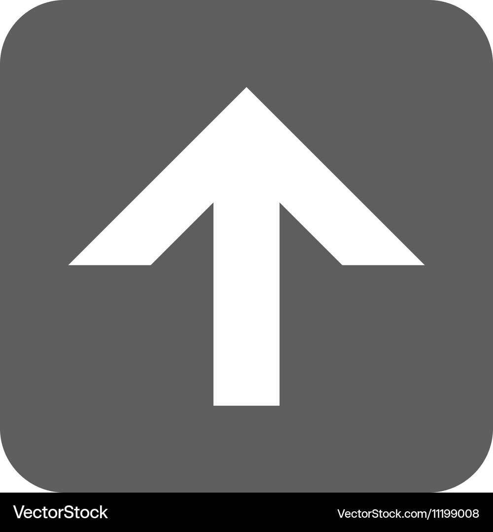 Arrow up flat squared icon Royalty Free Vector Image