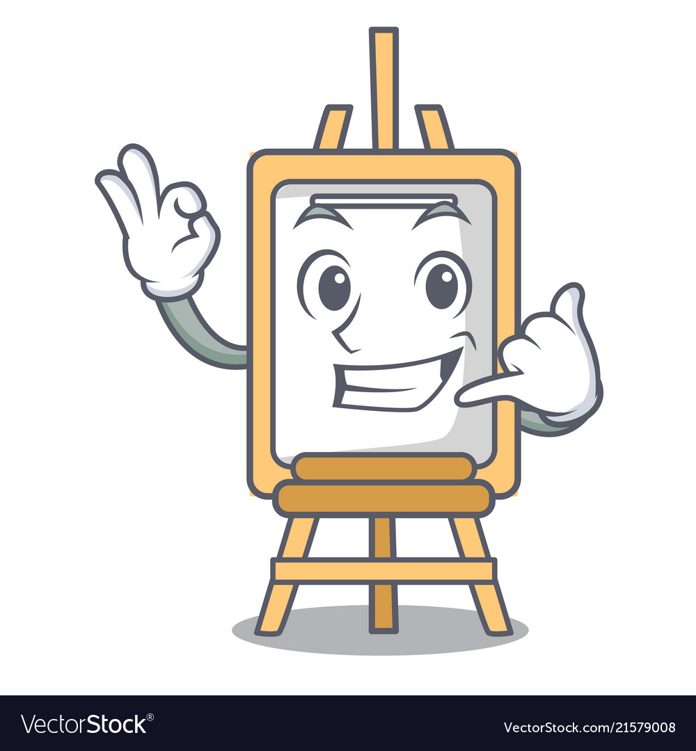 Call me easel mascot cartoon style