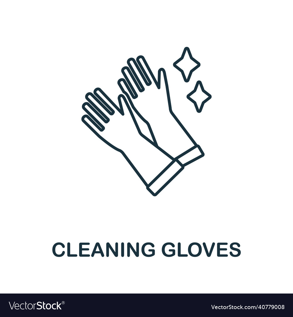 Cleaning gloves icon line element from vector image Cleaning gloves icon line element from