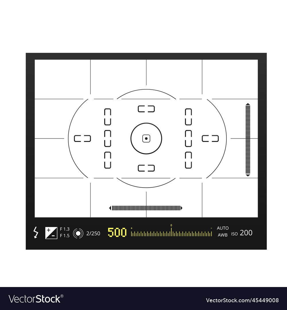 Digital camera with screens of shooting modes Vector Image Digital camera with screens of shooting modes