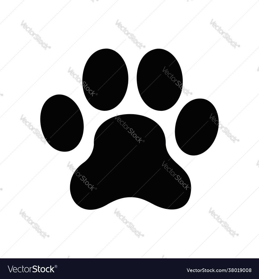 Dog paw icon black silhouette canine footprint Vector Image