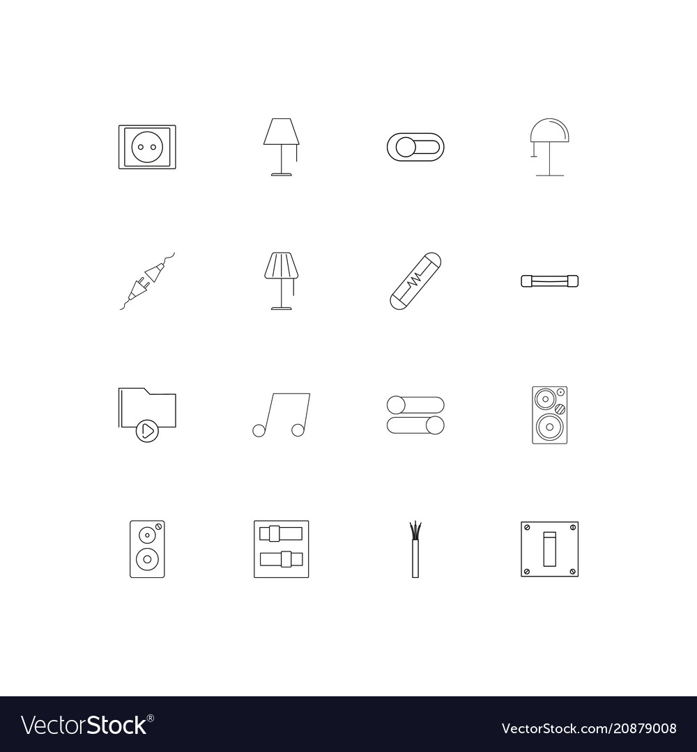 Electrical linear thin icons set outlined simple