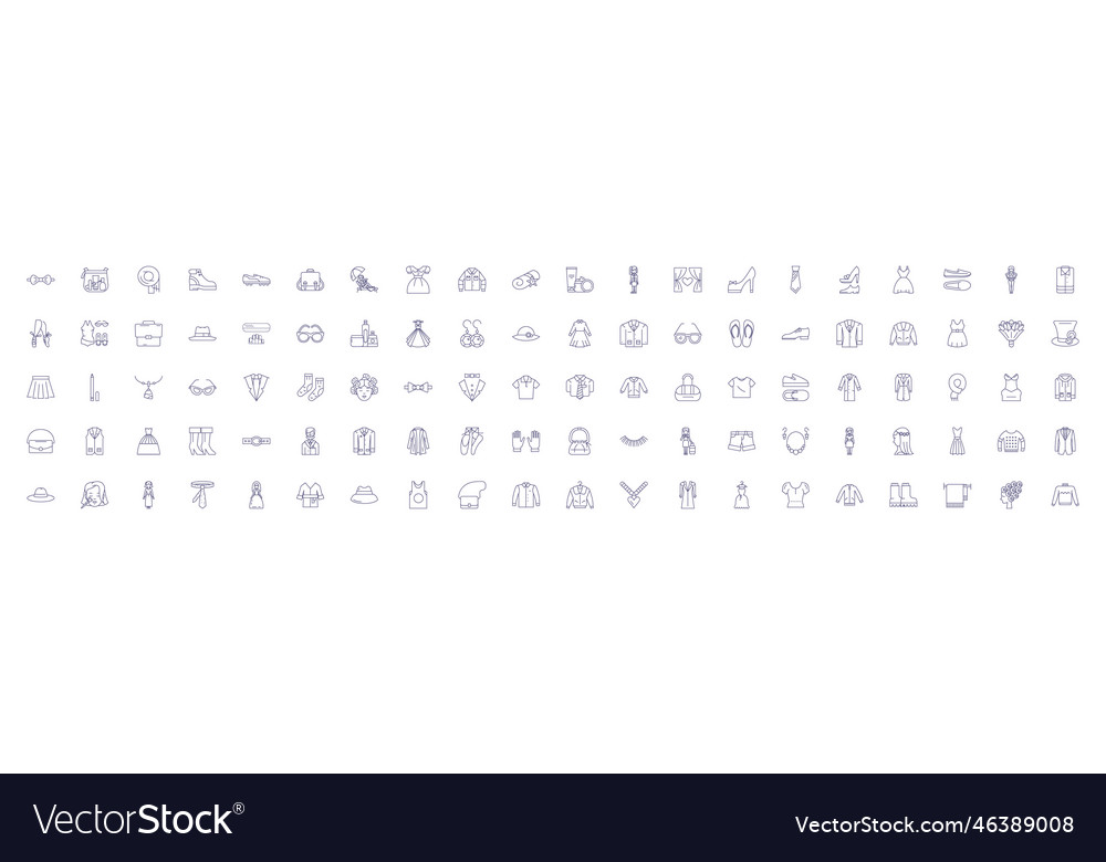 Fashion line icons signs set vector image Fashion line icons signs set