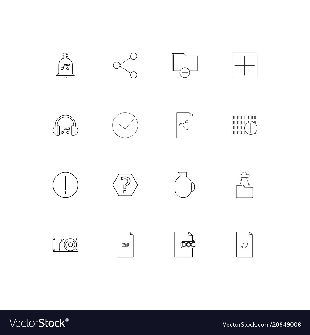 Files and folders sign linear thin icons set