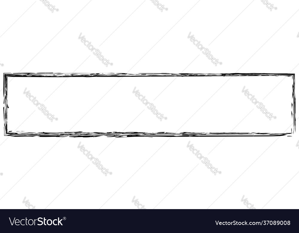 Grungy rectangular frame border plaque outline vector image Grungy rectangular frame border plaque outline