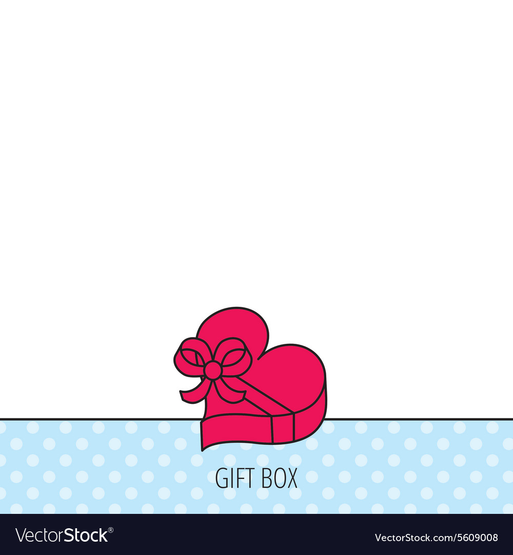 Love gift box icon heart with bow sign