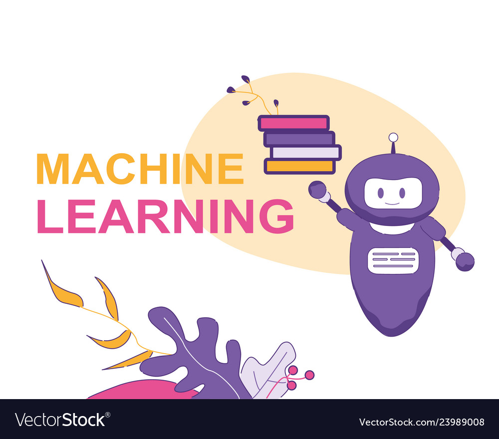 Machine larning artificial intelligence chat bot vector image Machine larning artificial intelligence chat bot