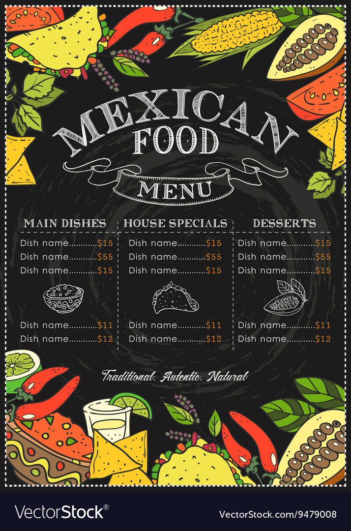 Mexican Food Sign Royalty Free Vector Image - VectorStock