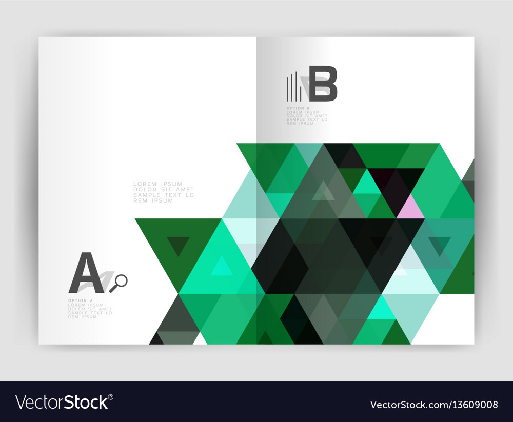 Modern triangle print template vector image Modern triangle print template