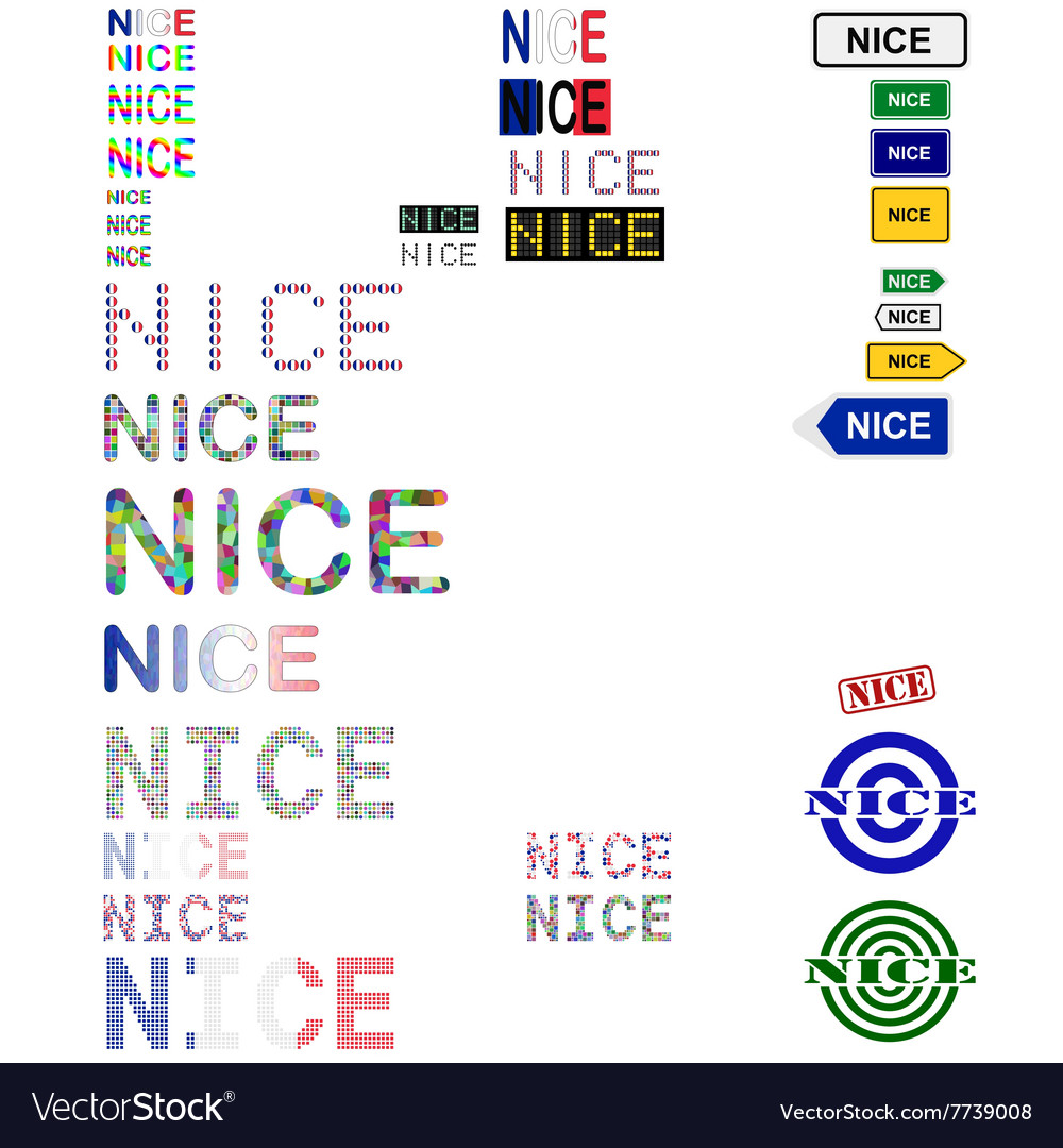 Nice text design set