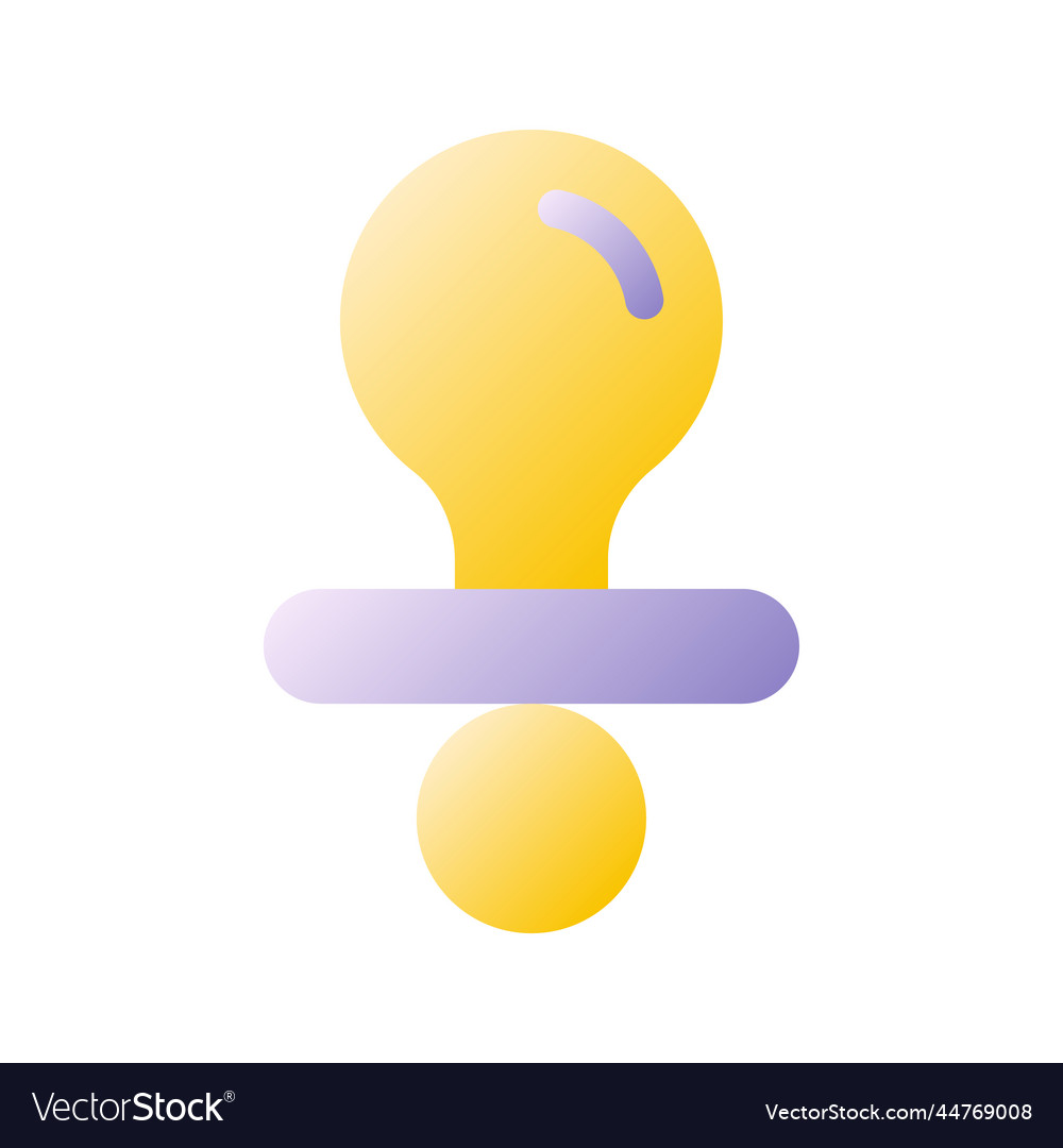 Pacifier flat gradient two-color ui icon vector image Pacifier flat gradient two-color ui icon