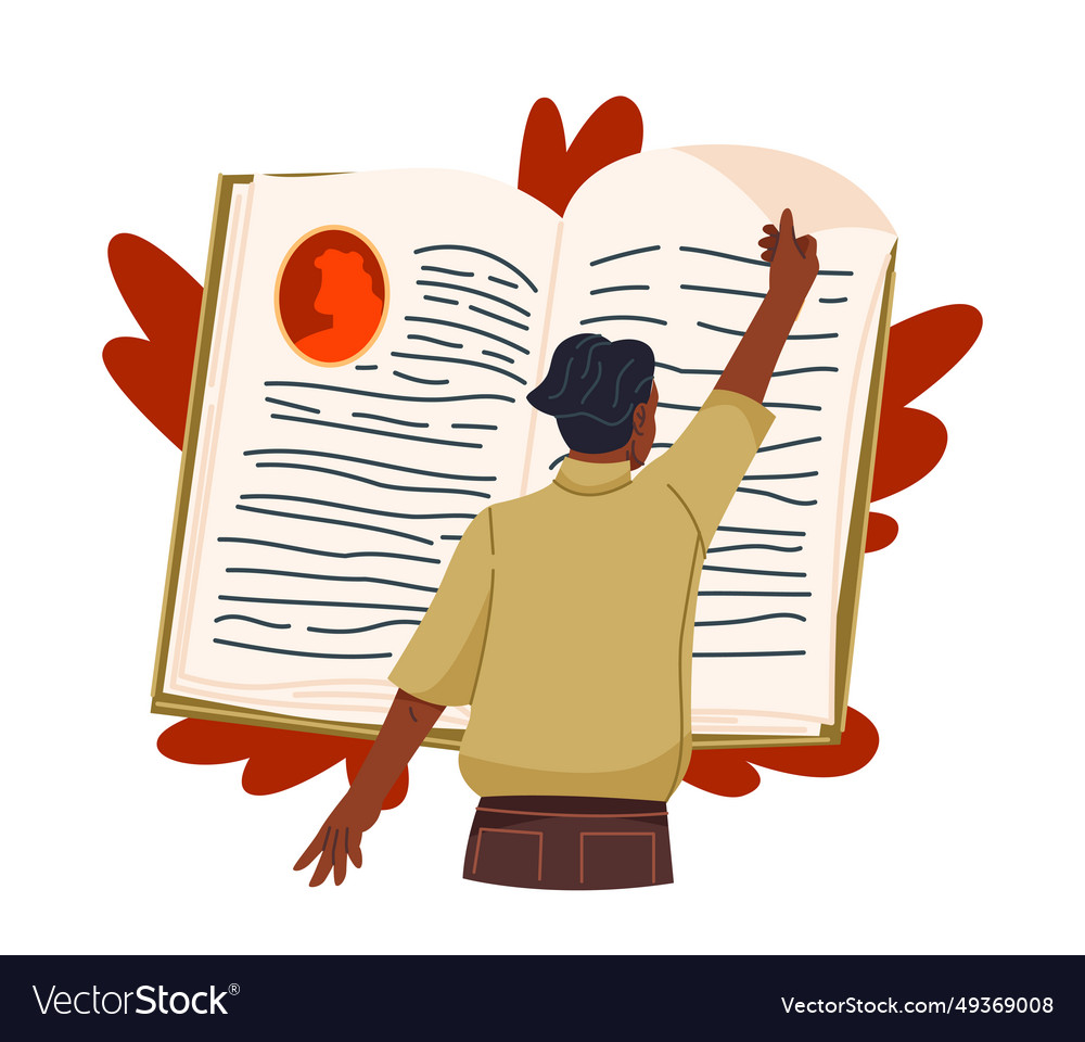 Person with book concept Royalty Free Vector Image