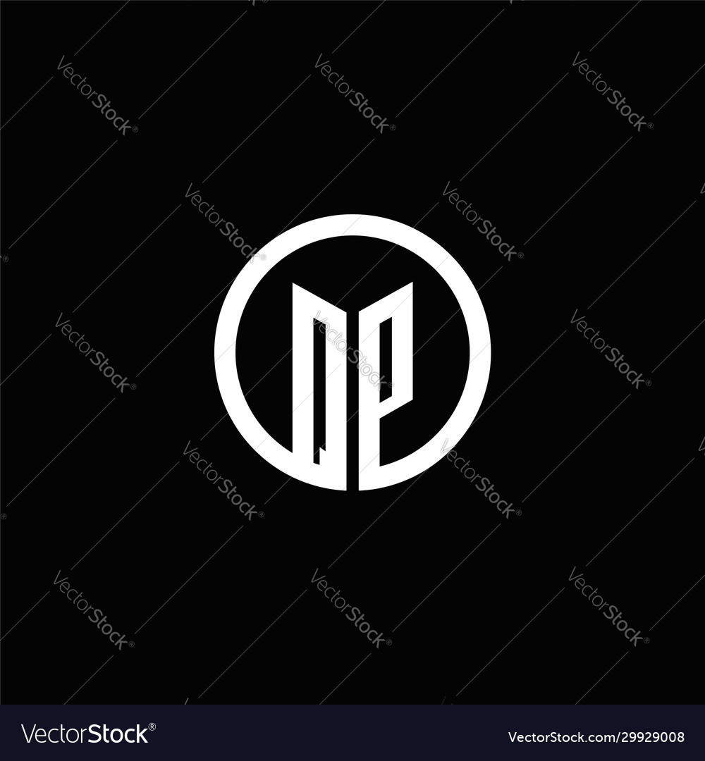 Qp monogram logo isolated with a rotating circle Vector Image Qp monogram logo isolated with a rotating circle