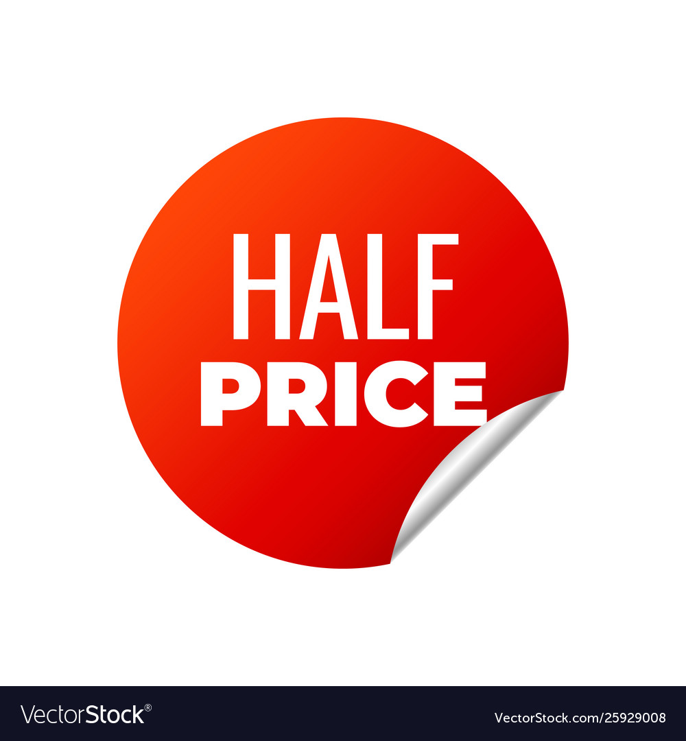 Red banner sticke half price