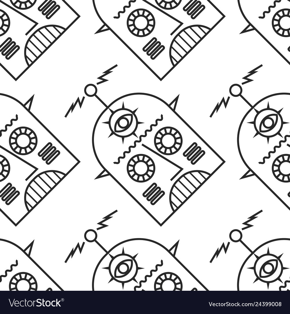 Robot pattern on white vector image Robot pattern on white