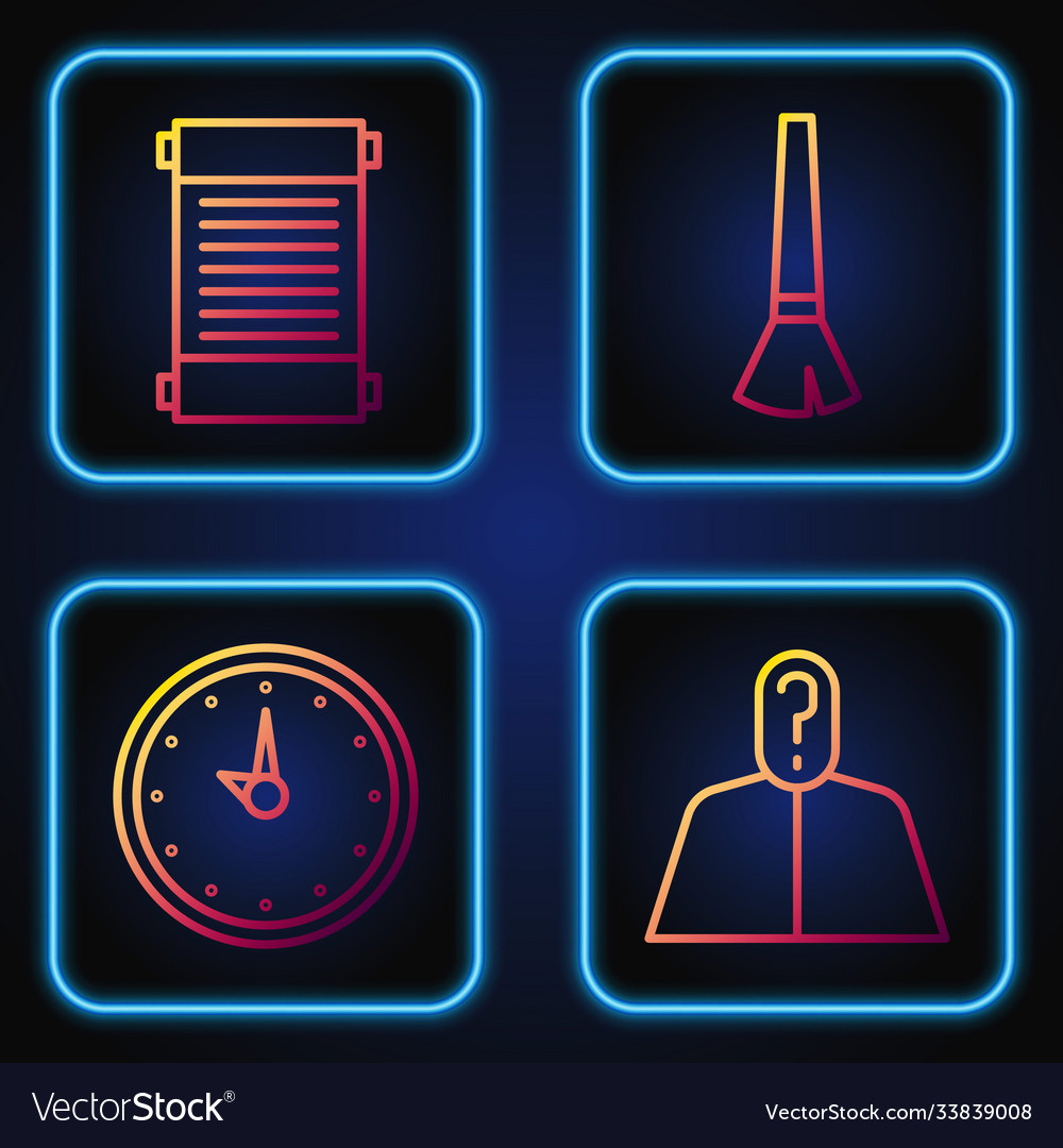 Set Zeile anonym mit Fragezeichenuhr vector image Set Zeile anonym mit Fragezeichenuhr