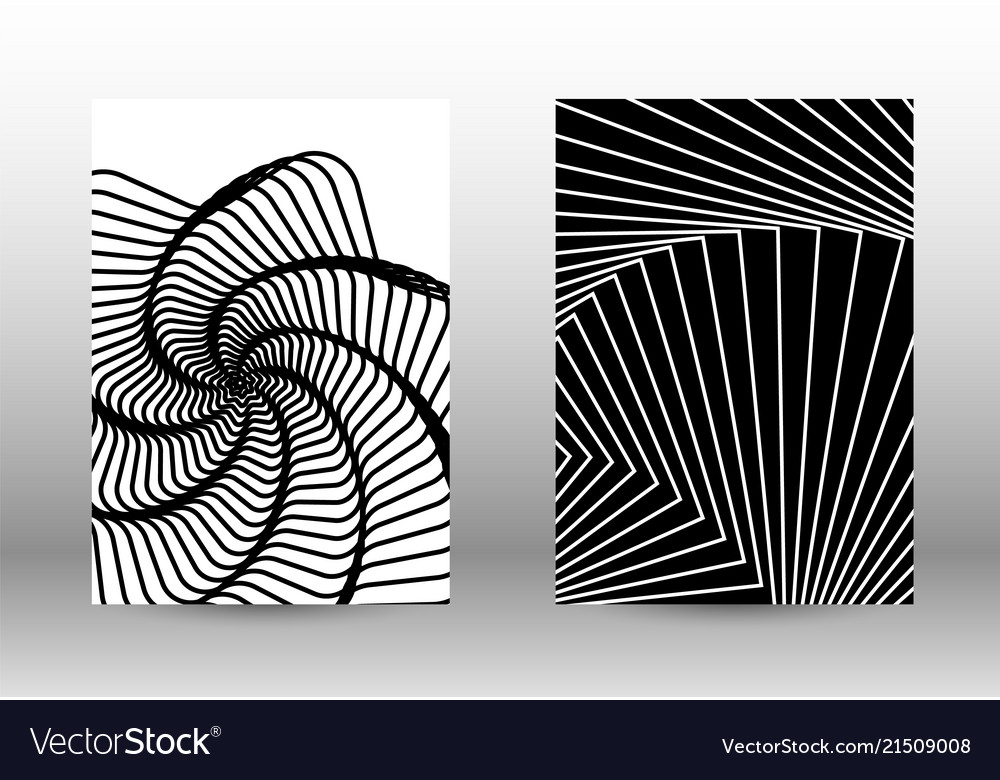 Set of abstract patterns with distorted lines vector image Set of abstract patterns with distorted lines