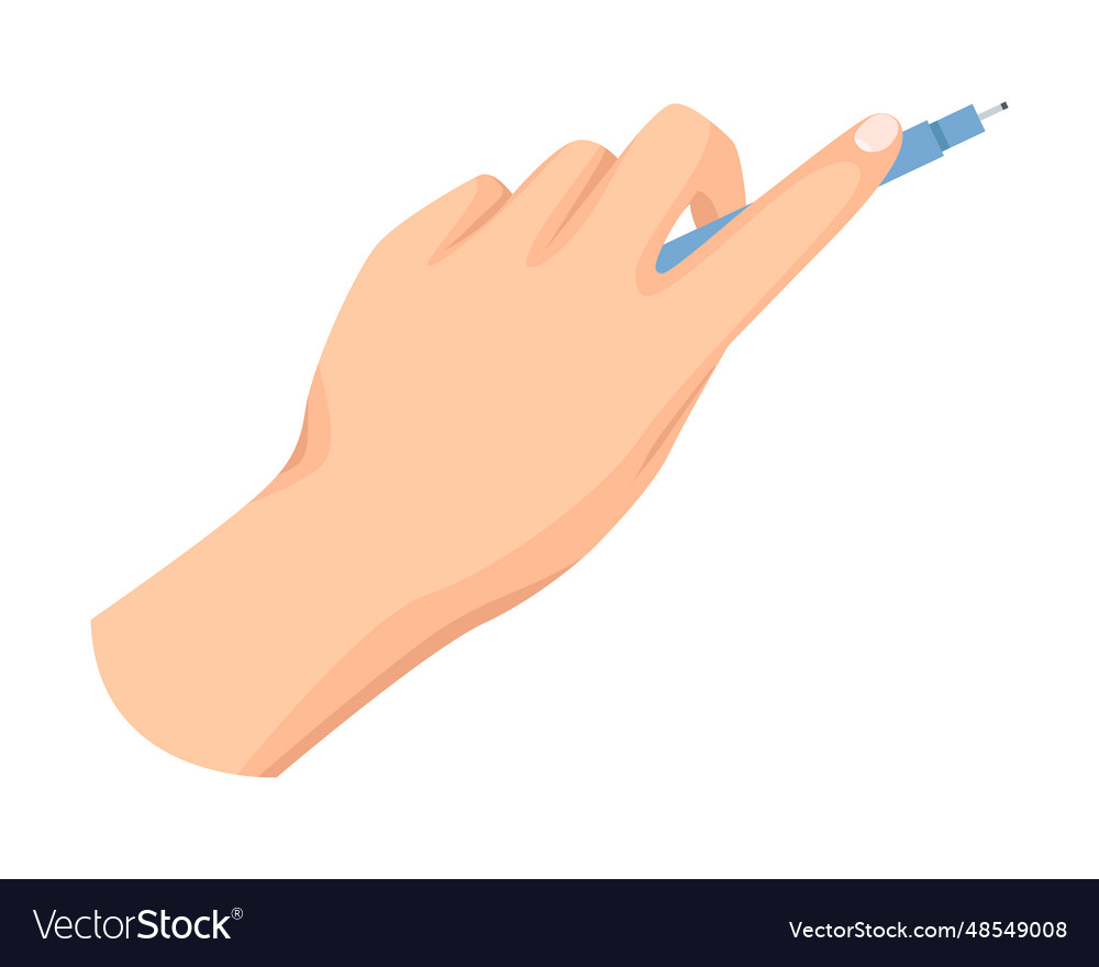 Writing tool in hand vector image Writing tool in hand