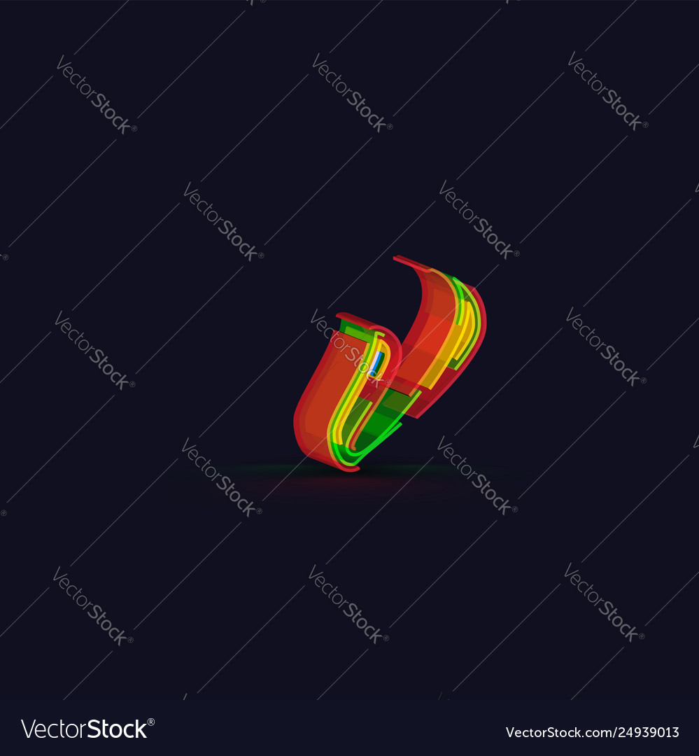 3d colorful character from a fontset vector image 3d colorful character from a fontset