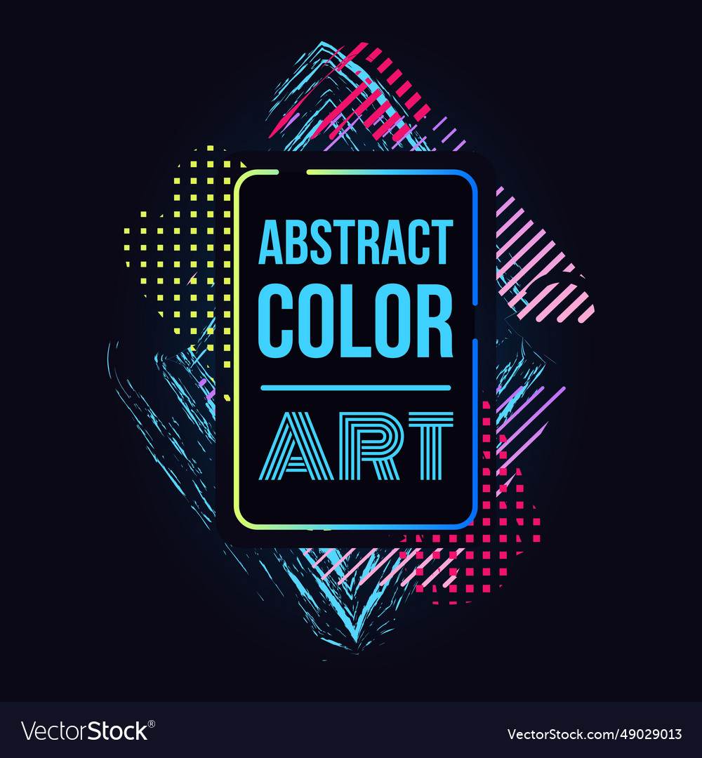 Abstract color art square text box bright Vector Image