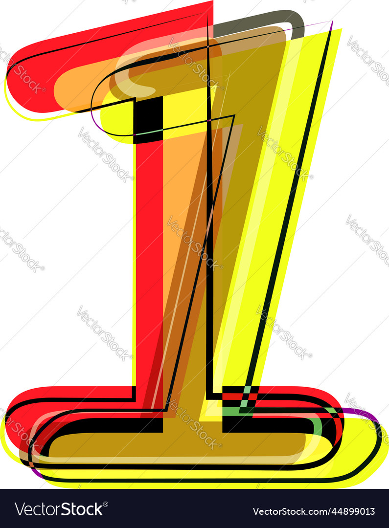 Abstract colorful number 1