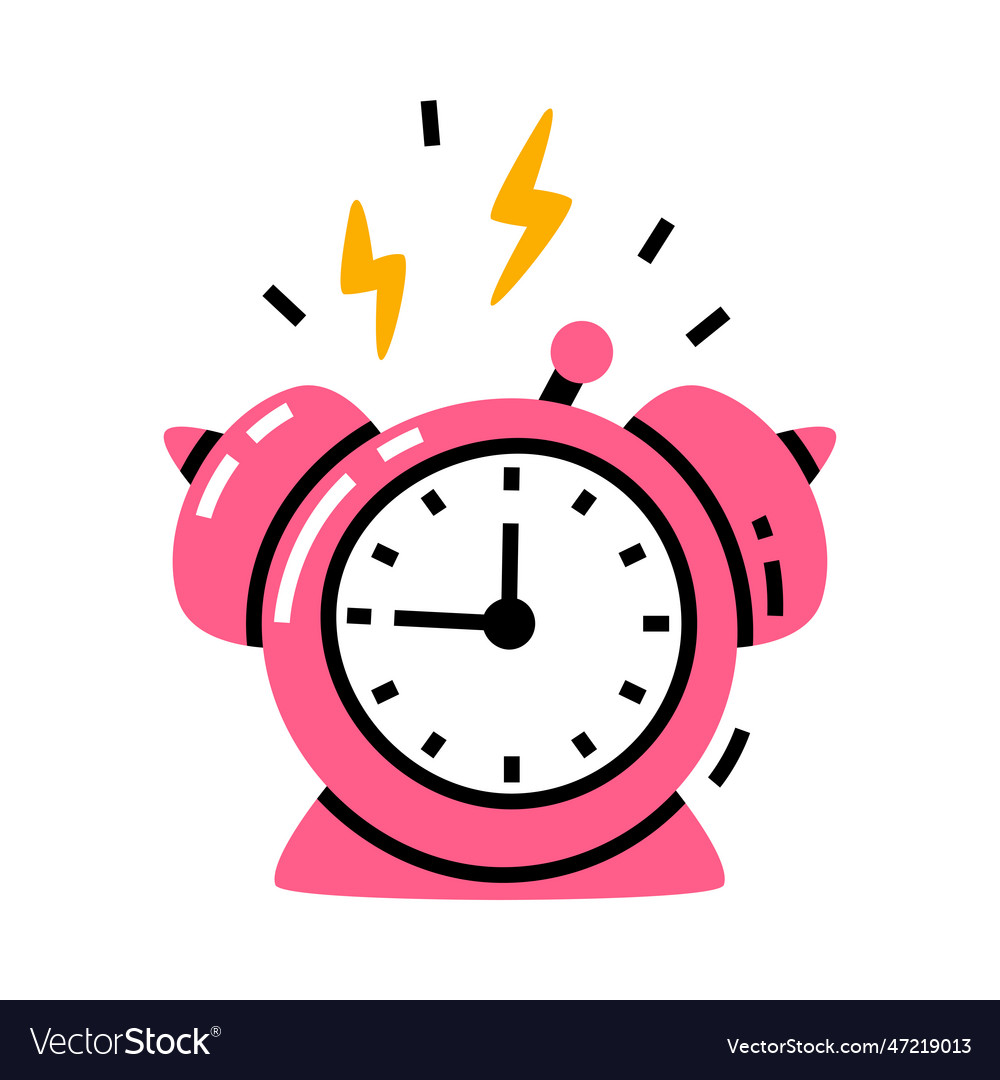 Alarm clock ringing as school item