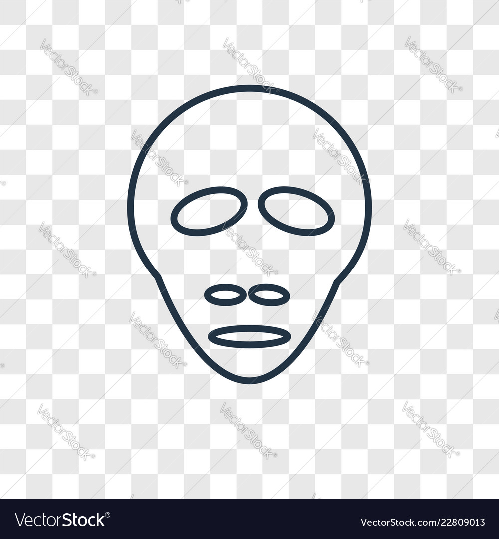 Alien concept linear icon isolated on transparent vector image Alien concept linear icon isolated on transparent