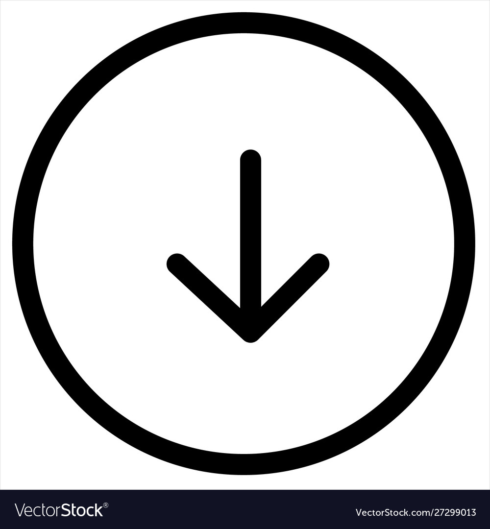 Arrow direction down move navigation icon