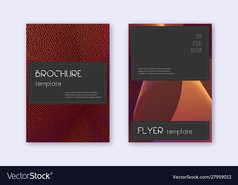 Black cover design template set orange abstract l