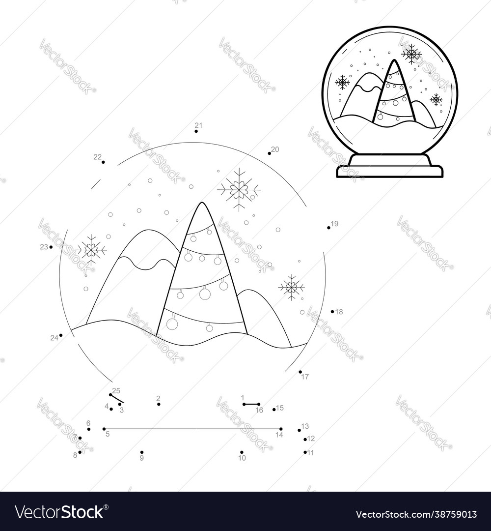 Dot to christmas puzzle for children connect