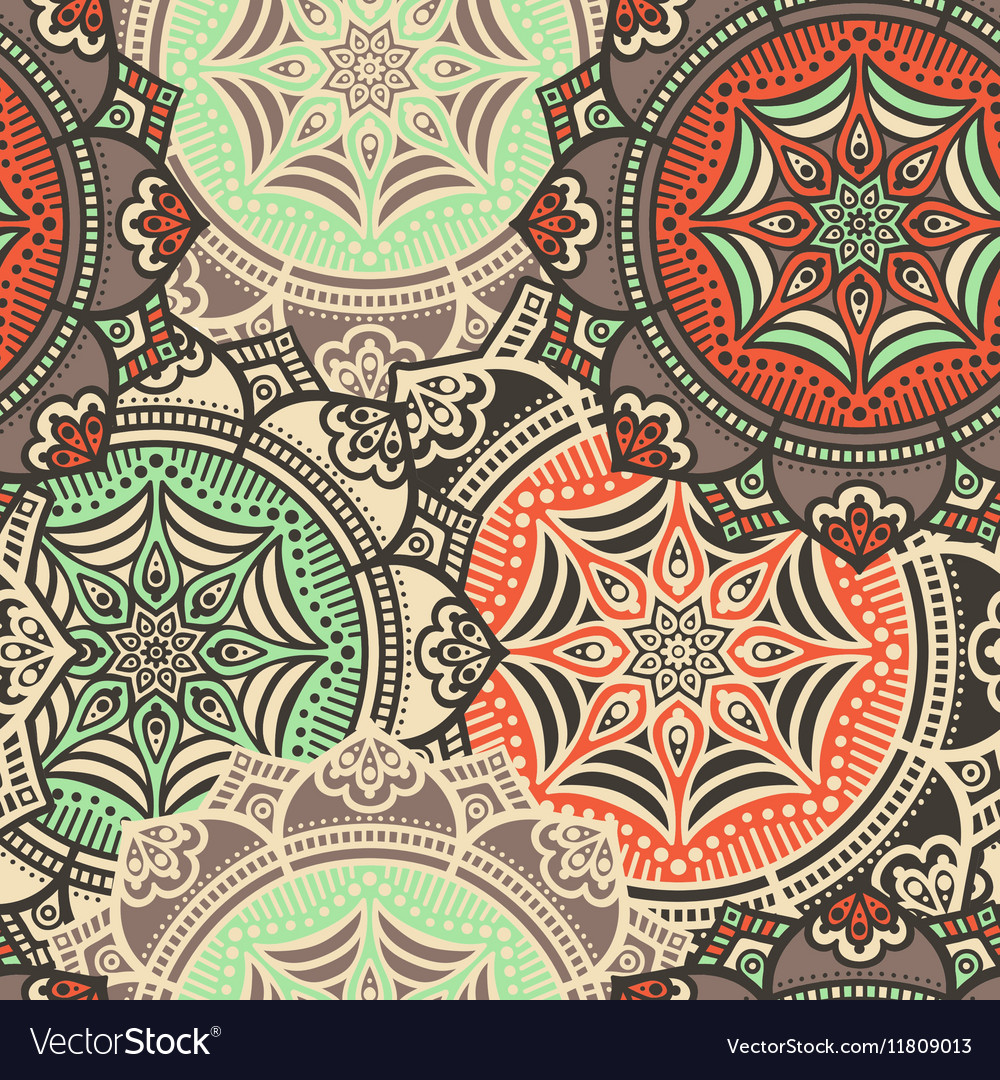 Ethnic floral seamless pattern Royalty Free Vector Image