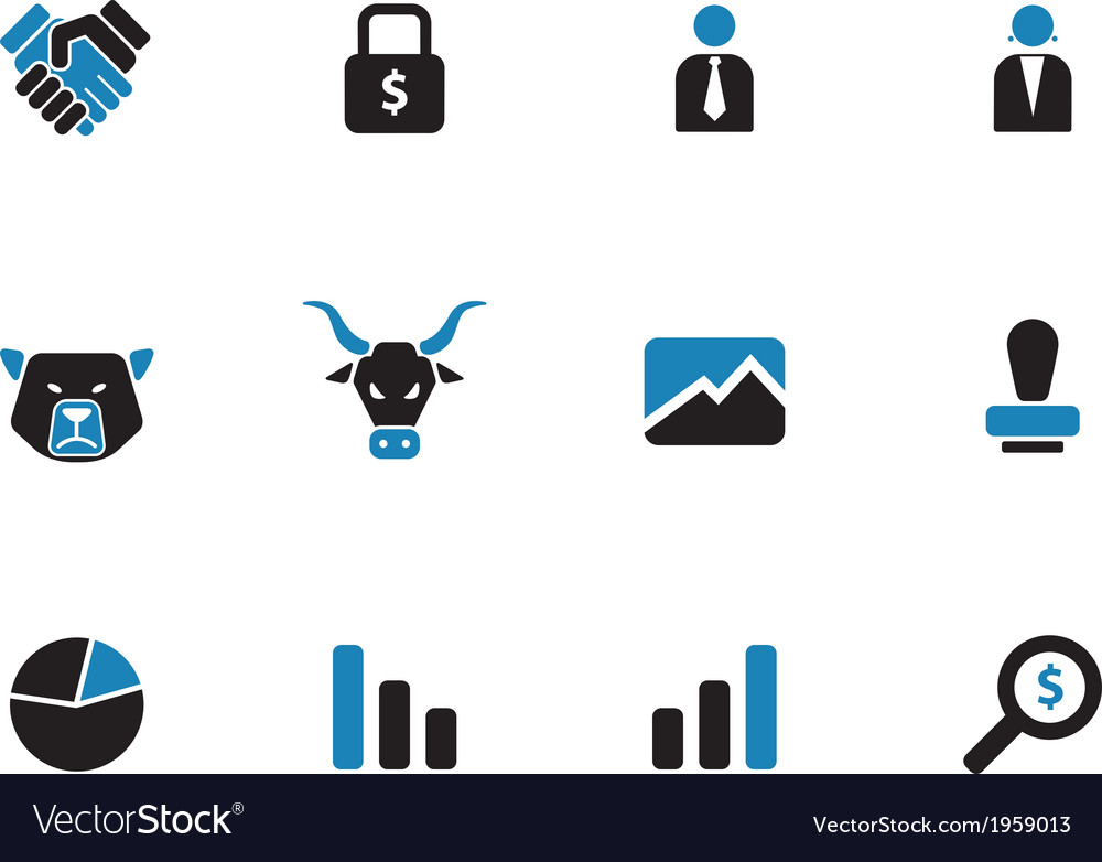 Finance duotone icons on white background