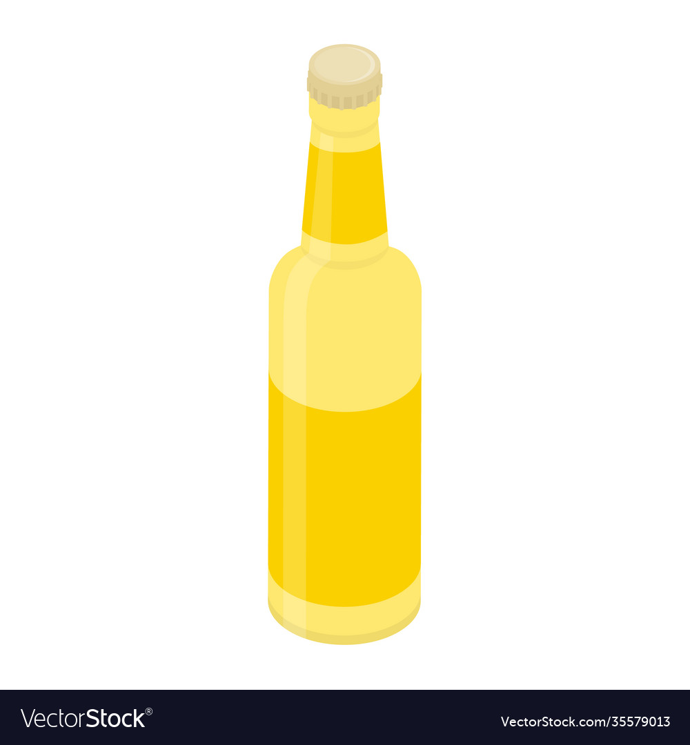Glass beer bottle isolated on white background vector image Glass beer bottle isolated on white background