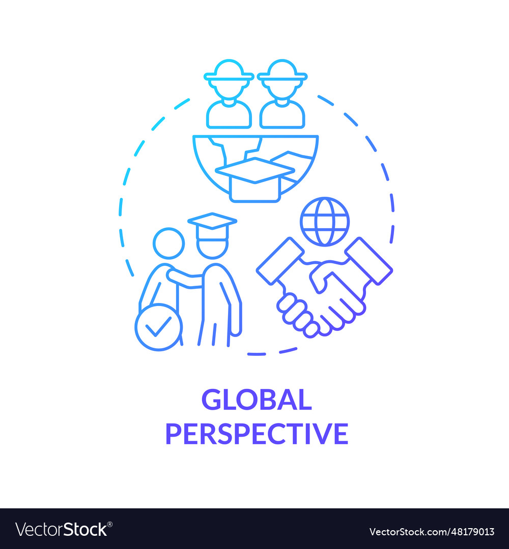 Global perspective blue gradient concept icon