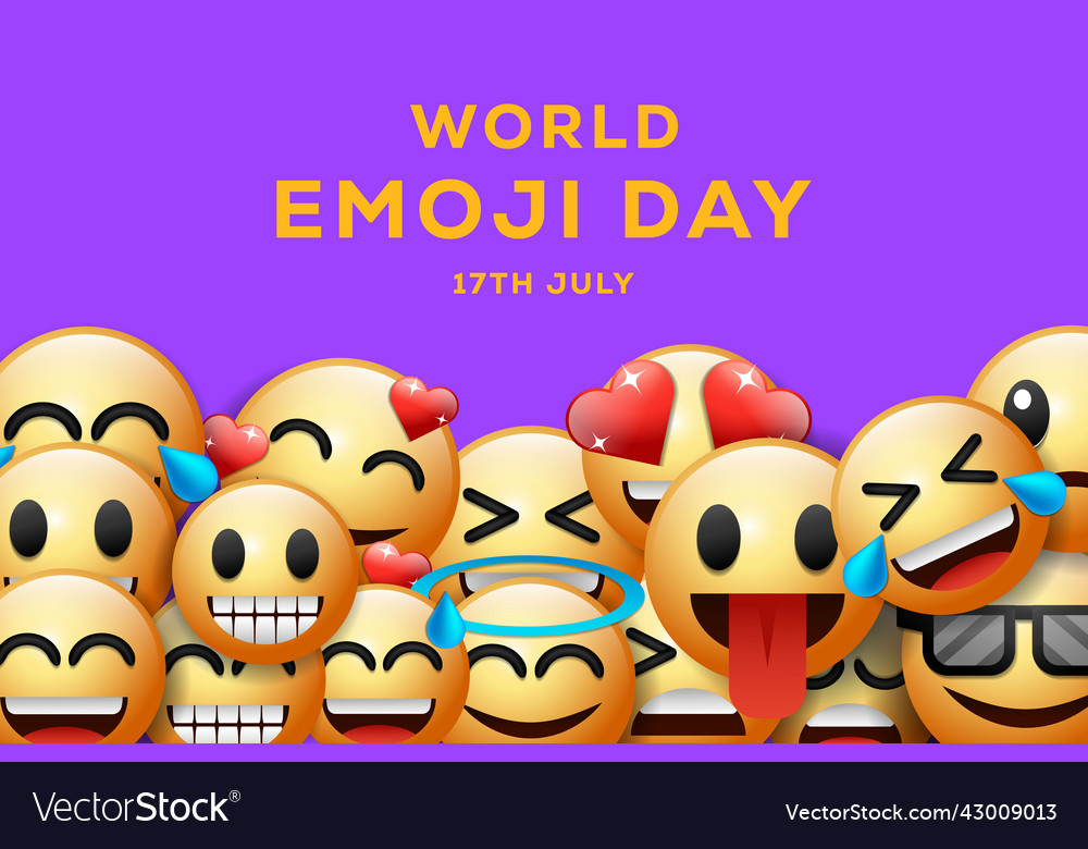 Gradienten Welt emoji Tag 17 Juli Hintergrund vector image Gradienten Welt emoji Tag 17 Juli Hintergrund