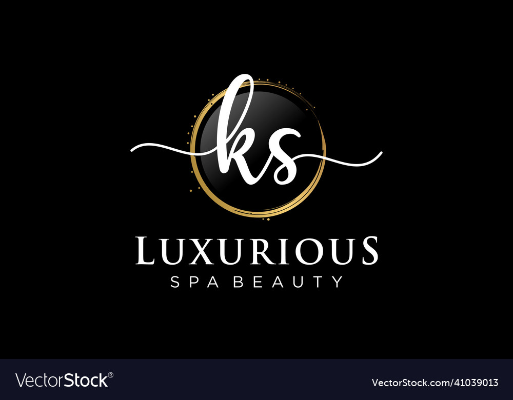 Initial ks feminine logo usable Royalty Free Vector Image