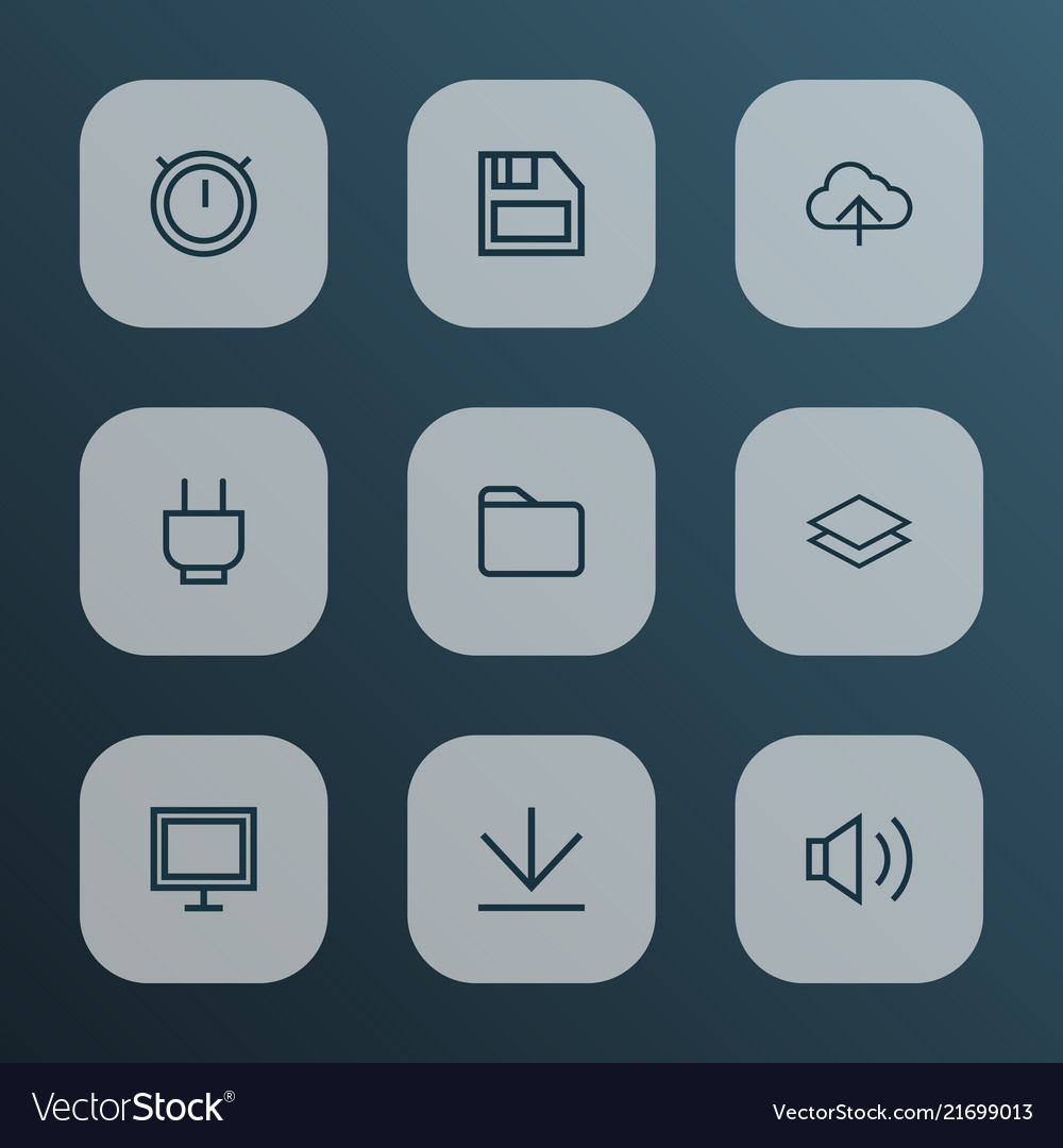 Interface Icons Line-Stil mit Steckdose