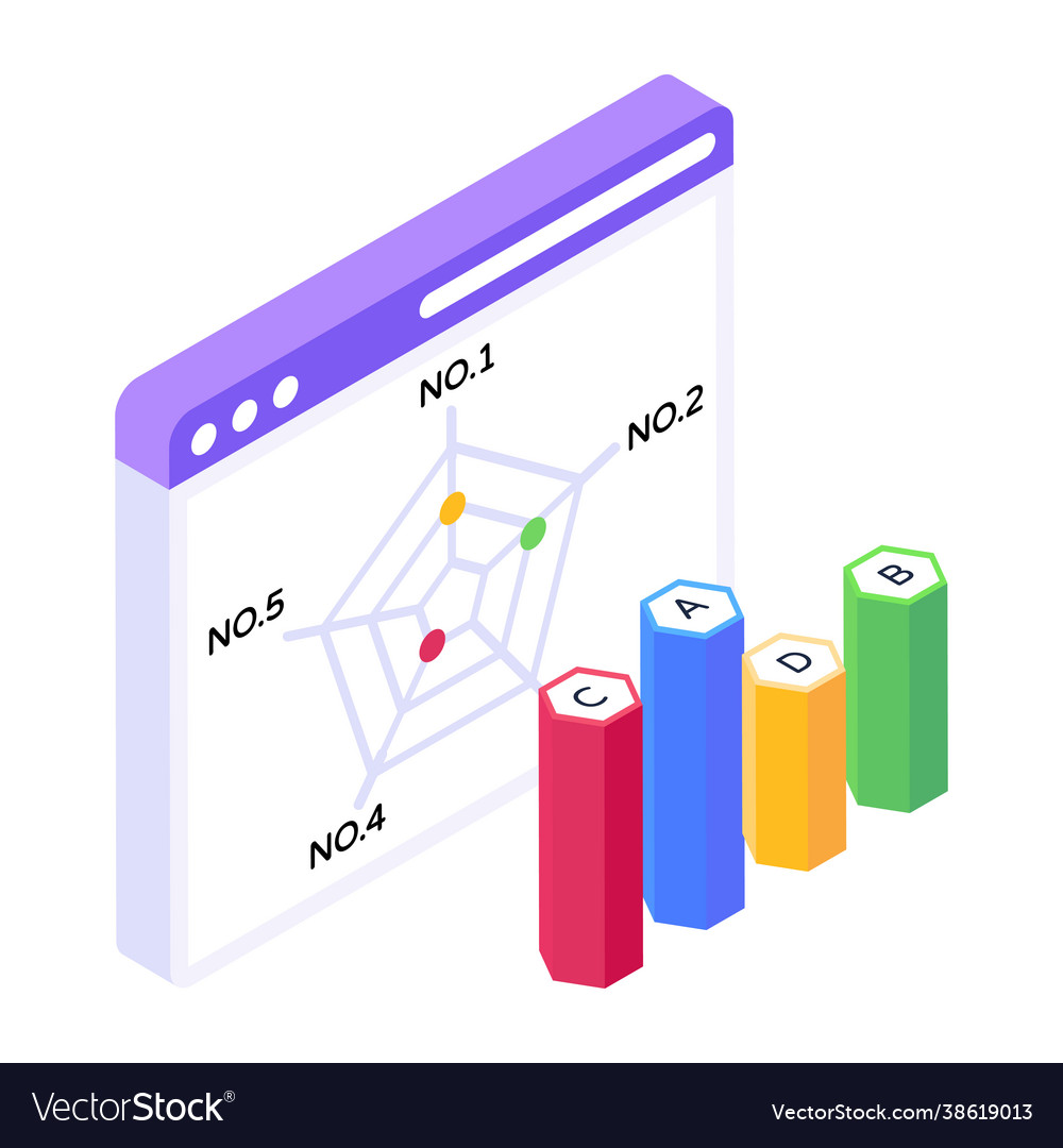 Isometric Website Analytics Chart