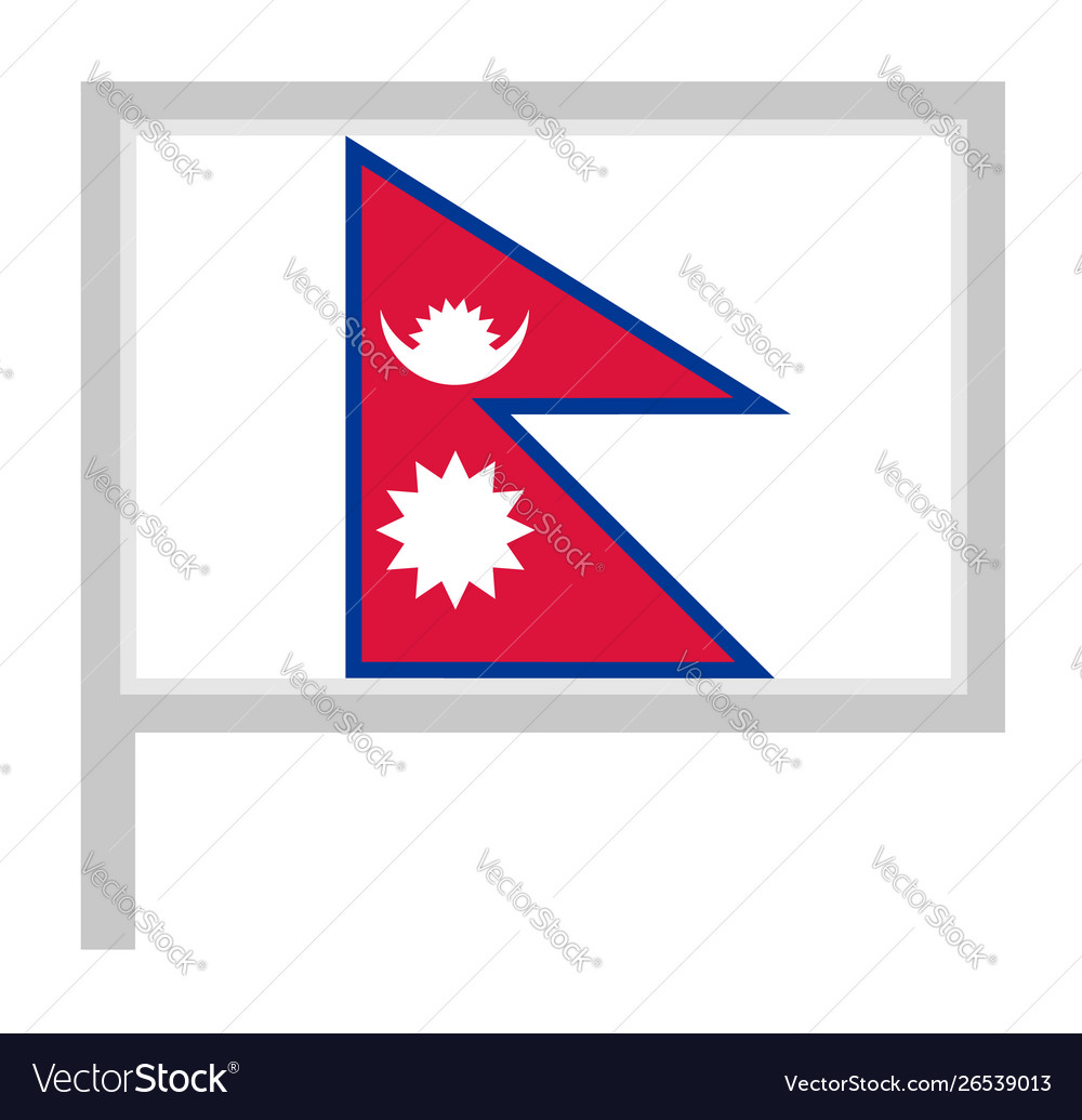 Nepal flag on flagpole icon Royalty Free Vector Image