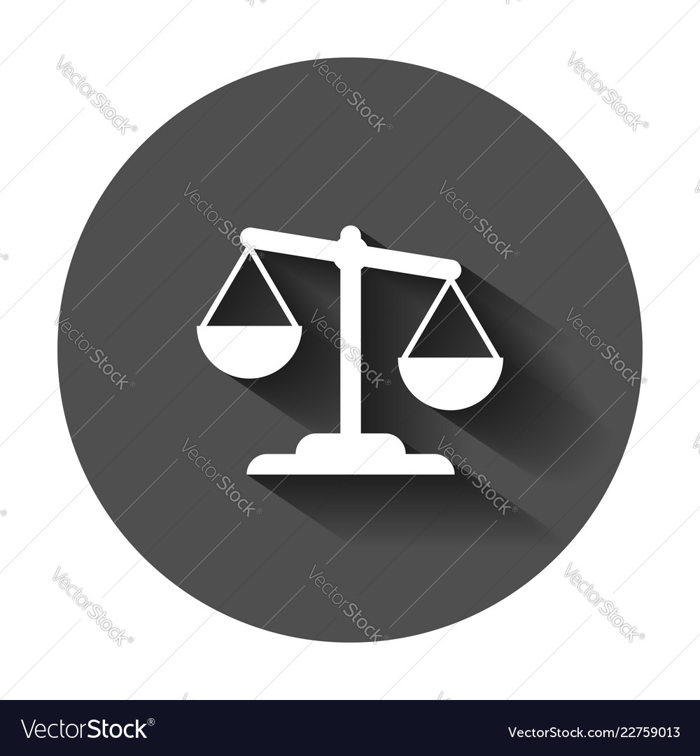 Scale comparison icon in flat style balance Vector Image