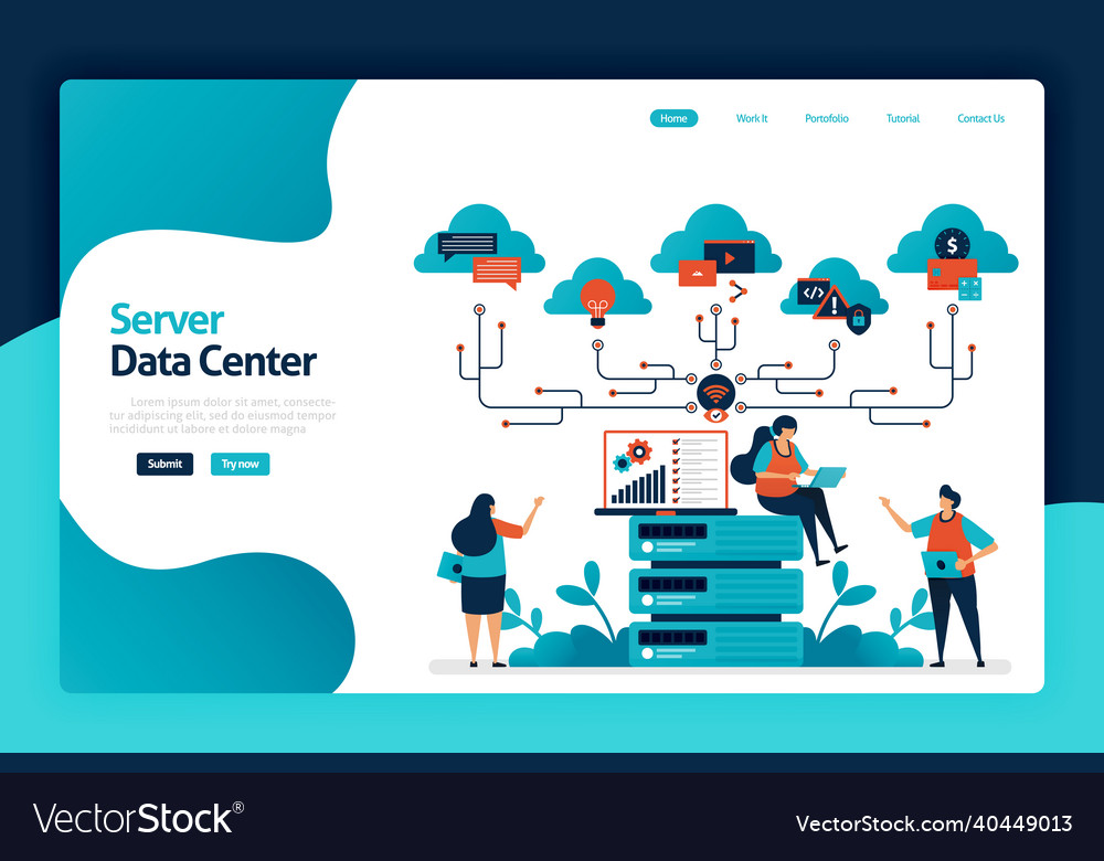 Server data center landing page design